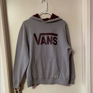 Boys XL Vans grey and maroon hoodie